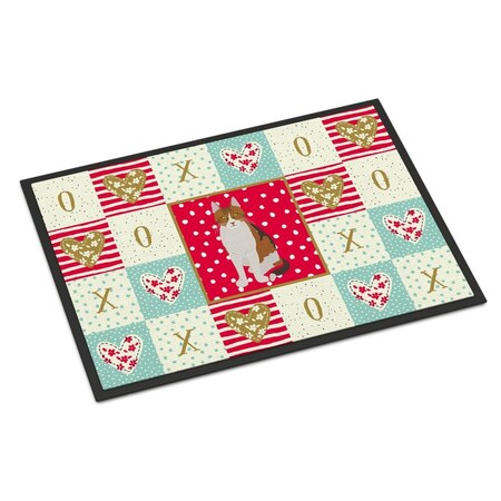 Carolines Treasures 18 x 27 in. Aegean Cat Love Indoor or Outdoor Mat CK5734MAT